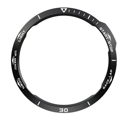 Ochranná luneta pro Garmin Fenix 6X/ 6X Pro/ 6X Sapphire, černá-bílá